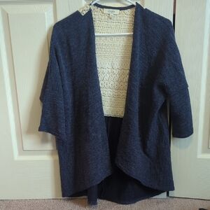 Umgee Navy Open-Front Cardigan Sweater